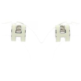 Hermès Orecchini Mini Pop H Stud Hermes Argento Crudo