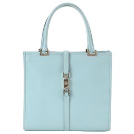 Gucci Jackie 002 Ledertasche Tote Bag Hellblau