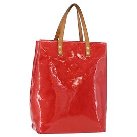 LOUIS VUITTON Sac à main Monogram Vernis Reade MM Rouge M91086 LV Auth BA12808 Rouge