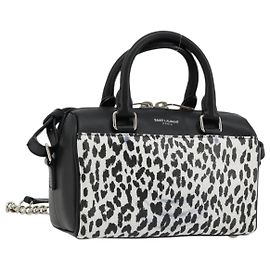 Bolsa SAINT LAURENT Duffle Toy de couro 2way Preto Prata Auth bs35119 Preto Prata