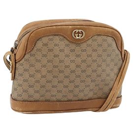 Borsa a tracolla GUCCI Micro GG Supreme PVC Beige Oro Auth ka4395 Beige D'oro