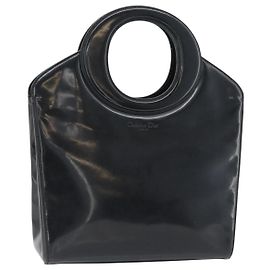 Borsa Christian Dior in pelle vernice nera e oro Auth 181437A Nero D'oro