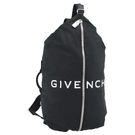 GIVENCHY G Zip Backpack Nylon Black Silver Auth ka4379M Black Silvery