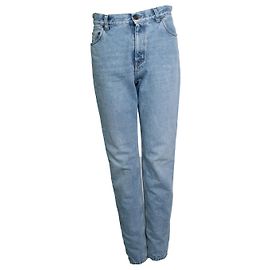 Saint Laurent, jeans Nico de tiro medio y corte recto Azul