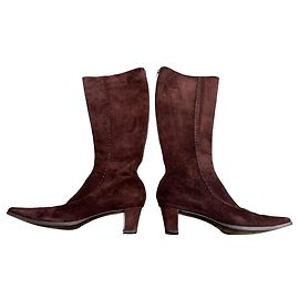 Prada Bottes hautes en daim marron Marron