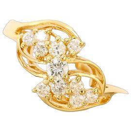 Autre Marque 18K Gelbgold-Ring mit Diamant Golden
