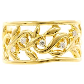 Autre Marque 18K Gelbgold-Ring mit Diamant Golden