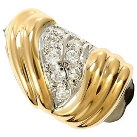 Autre Marque 18K Gelbgold und Platin Diamant Ring Golden Andere