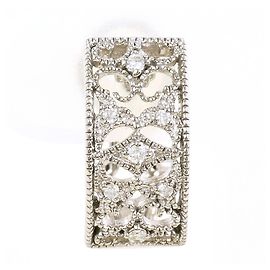 Autre Marque Brincos de argola em ouro branco 18K e diamantes Dourado