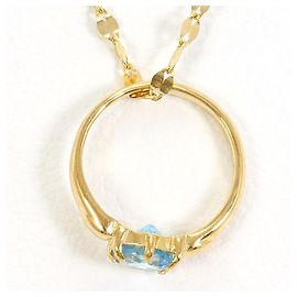 Autre Marque Collar de oro amarillo de 18K con topacio azul Azul Dorado