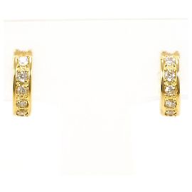 Autre Marque Pendientes de aro en oro amarillo de 18K con diamantes Dorado