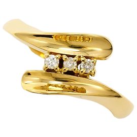Autre Marque 18K Yellow Gold Diamond Band Ring Golden