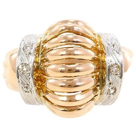 Autre Marque 18K Gold Diamond Band Ring Golden