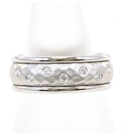 Autre Marque 18K White Gold Band Ring with Diamond Golden