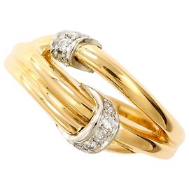 Autre Marque PT900 Platin- und 18K Gelbgold-Ring mit Diamant Golden Andere