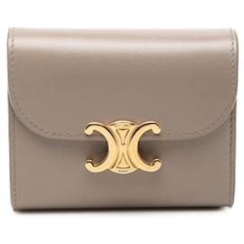 Céline Celine Triomphe Small Flap Wallet Brown