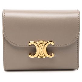 Céline Carteira pequena com aba Triomphe Celine Marrom
