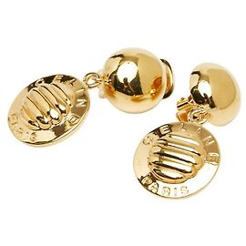 Céline Boucles d'oreilles à clip Celine Vintage Triomphe Macadam Doré