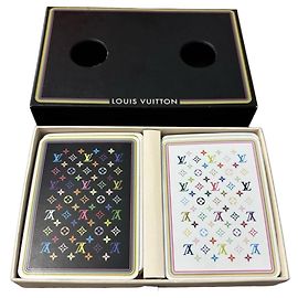 Louis Vuitton x Takashi Murakami Cartas de Jogar Preto Branco Multicor Monograma