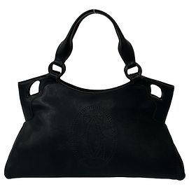 Cartier Marcello Perforated Leather Handbag Black
