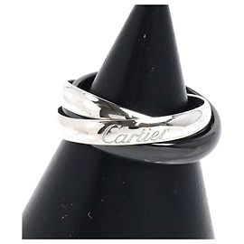 Cartier 18K White Gold and Ceramic Band Ring Other