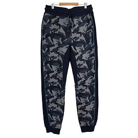 Calças de moletom Armani Jeans em algodão camuflado Azul Azul marinho