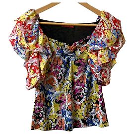 Autre Marque VIVIENNE TAM Flower Print Power Net Blouse Multiple colors