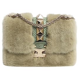 Valentino Borsa a tracolla in ecopelliccia verde Verde