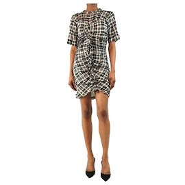 Isabel Marant Etoile Mini-Kleid mit Rüschen und Karomuster in Schwarz - Größe UK 10 Schwarz