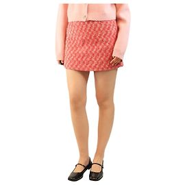 Miu Miu Red Herringbone wool mini skirt - size UK 8 Red