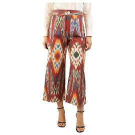 Autre Marque Calças cropped estampadas multicoloridas - tamanho L Multicor