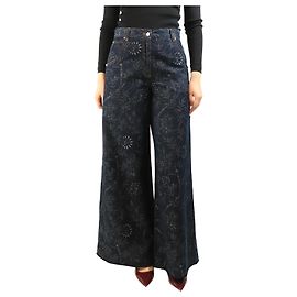 Etro Vaqueros de pierna ancha con estampado floral azul oscuro - talla UK 8 Azul