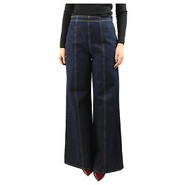 Ulla Johnson Vaqueros de pierna ancha Noella, lavado oscuro - talla UK 10 Azul