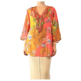 Etro Top de algodón con motivos paisley multicolor - talla UK 14 Multicolor
