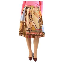 Etro Multicolour printed A-line cotton skirt - size UK 14 Multiple colors