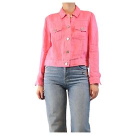 Autre Marque Chaqueta corta de lino rosa - talla UK 12 Rosa