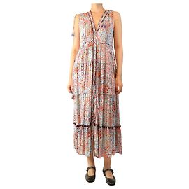 Autre Marque Ärmelloses Kleid mit blauem Blumenprint - Größe S Blau