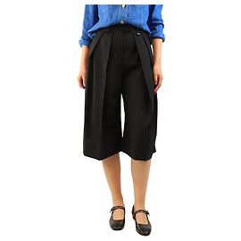 Autre Marque Black pinstripe pleated culottes - size UK 10 Black