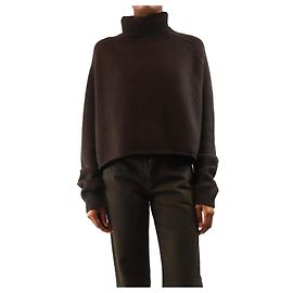 Autre Marque Pull à col montant chocolat noir - taille XS Marron