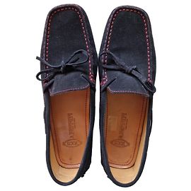 Tod's x Ferrari Black Suede Loafers Black