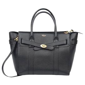 Mulberry Black leather Bayswater bag Black