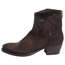 Autre Marque Dark chocolate western ankle boots - size EU 37.5 Brown