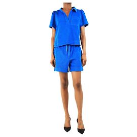 Autre Marque Set top e shorts in spugna blu - taglia UK 8 Blu