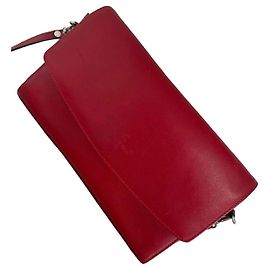 Autre Marque Pochette Hexagona en cuir rouge Rouge