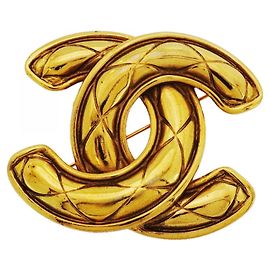 Chanel Matelassé Brosche vergoldet Golden