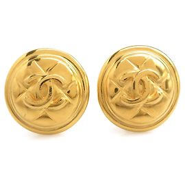 Boucles d'oreilles à clip dorées Chanel Doré