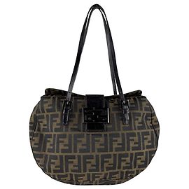 Sac à main Fendi Zucca Nylon Canvas Marron