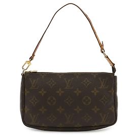 Louis Vuitton Monogram Pochette Accessoires Handbag Brown