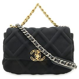 Borsa Chanel 19 Matelassé Coco Mark Chain Nero