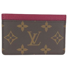 Louis Vuitton Monogram Brown and Fuchsia Business Card Case Brown Fuschia Monogram